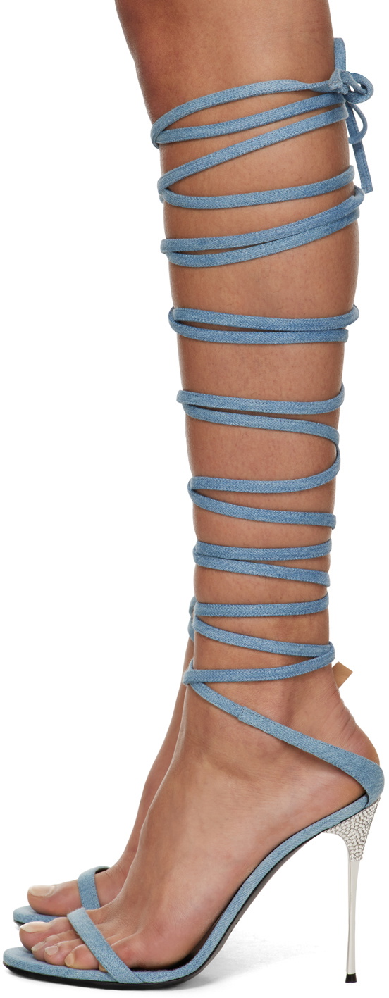AREA Blue Sergio Rossi Edition Heeled Sandals