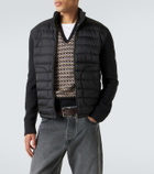 Moncler Tricot down-paneled wool-blend cardigan