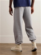 SKY HIGH FARM - Straight-Leg Logo-Appliquéd Organic Cotton-Jersey Sweatpants - Gray