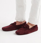 TOD'S - Gommino Suede Driving Shoes - Burgundy