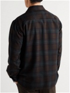 Caruso - Camp-Collar Checked Wool and Cashmere-Blend Flannel Overshirt - Brown