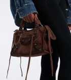 Balenciaga Le City Mini suede top-handle bag