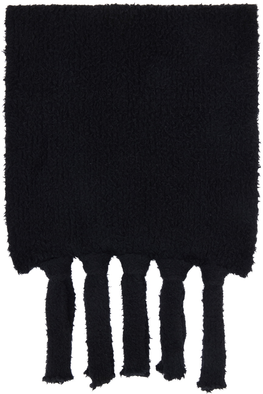Song for the Mute Black Bouclé Scarf