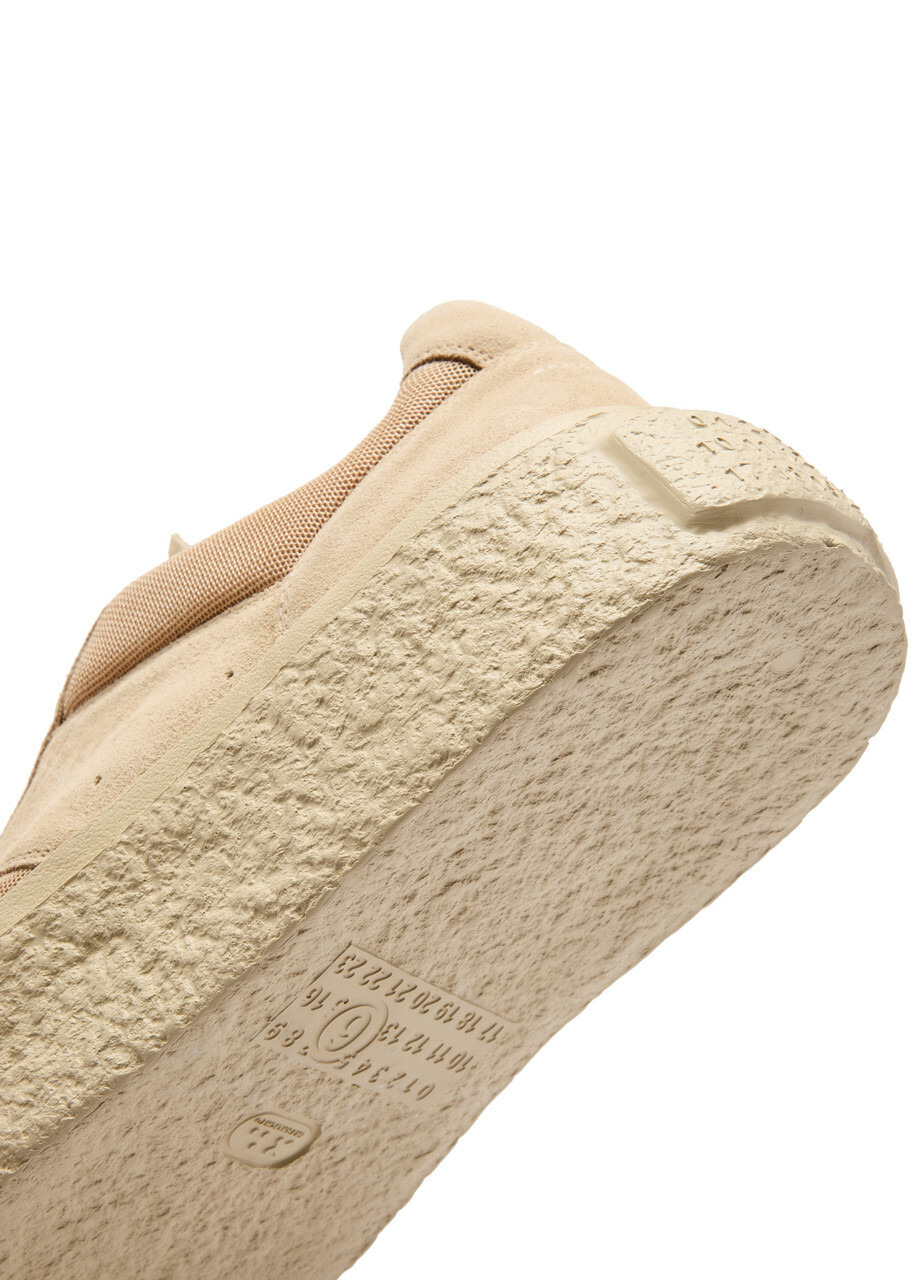 MM6 BY Maison Margiela Panelled Suede Flatform Sneakers Cream