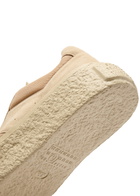 MM6 BY Maison Margiela Panelled Suede Flatform Sneakers Cream