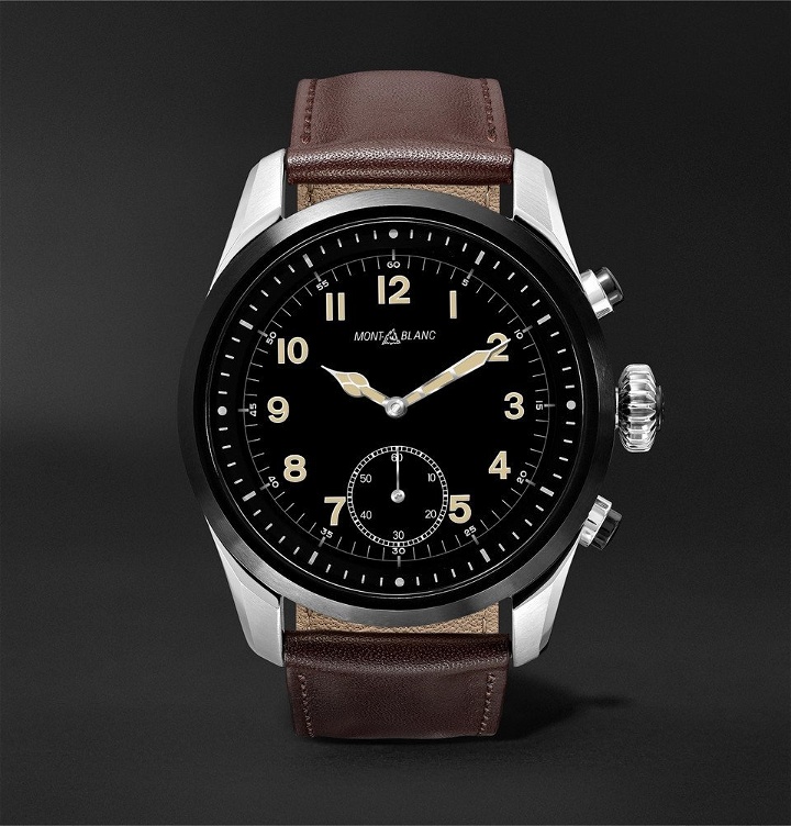 Photo: Montblanc - Summit 2 42mm Stainless Steel and Leather Smart Watch - Brown