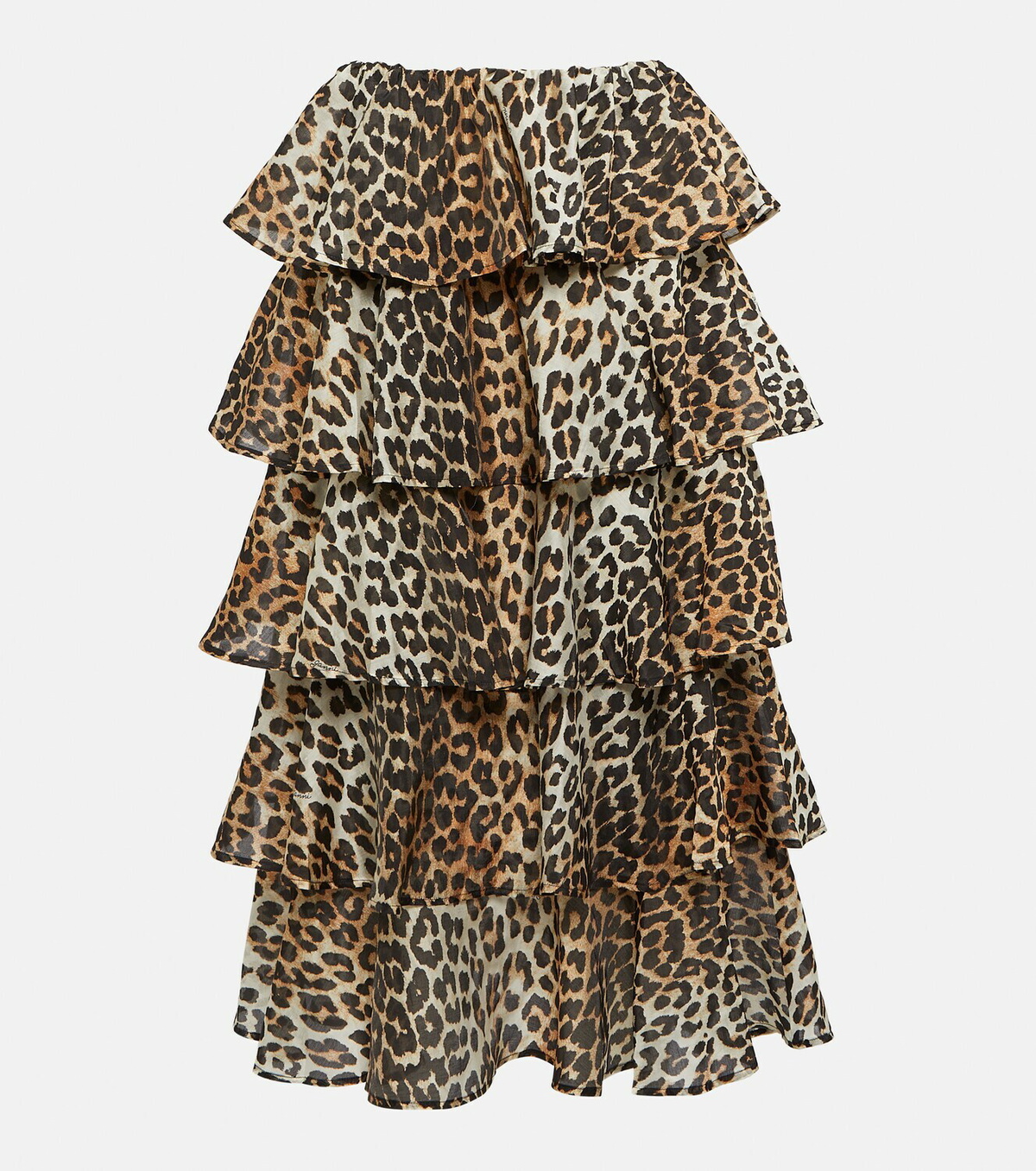 Ganni Leopard-print voile midi skirt GANNI