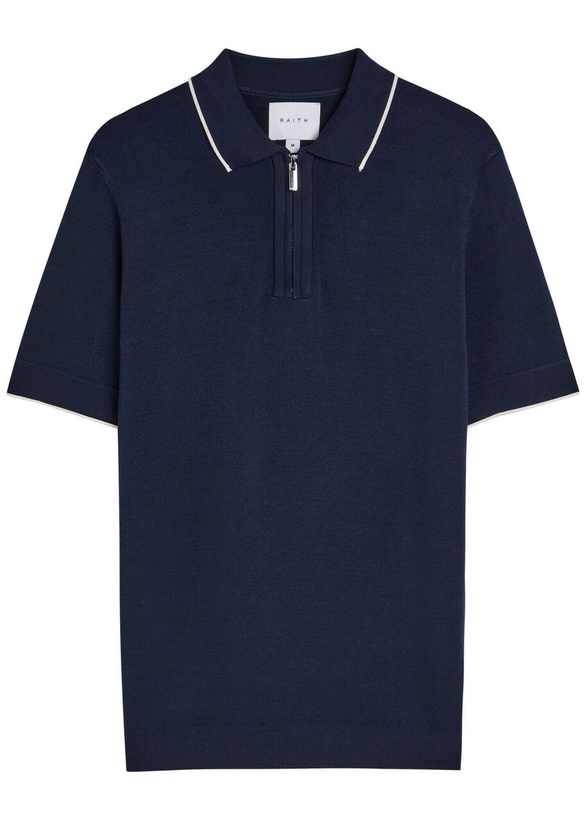Photo: Raith Henry Knit Polo Shirt Navy