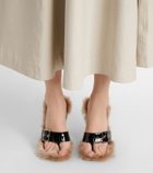 Christen Helix 95 croc-effect leather thong sandals