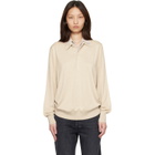 Acne Studios Beige Layered Silk Knit Polo