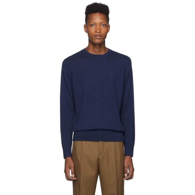 Photo: Burberry Blue Cashmere Monogram Sweater