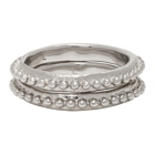 Givenchy Silver Small Beaded Ring Set