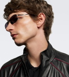 Balenciaga Logo rectangular sunglasses