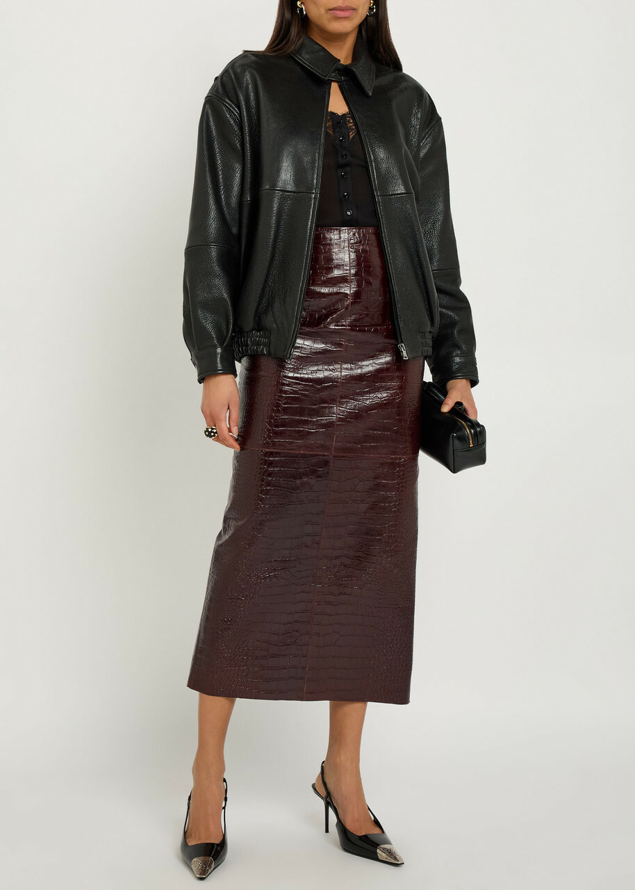 Nour Hammour Doran Leather Jacket Black