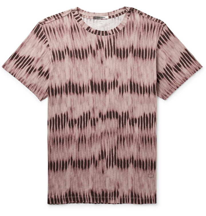 Photo: Isabel Marant - Waris Tie-Dyed Cotton-Jersey T-Shirt - Burgundy