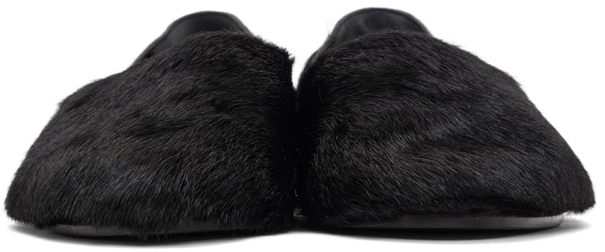 Jil Sander Black Calf Hair Slippers Jil Sander