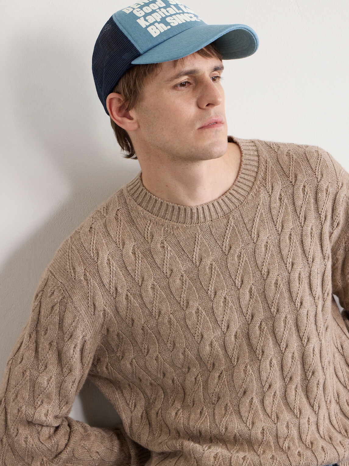 KAPITAL - Denim Repair Service Fleece-Trimmed Printed Scuba Trucker Cap