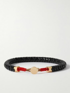 Roxanne Assoulin - Black Out Wave Enamel and Gold-Tone Beaded Bracelet