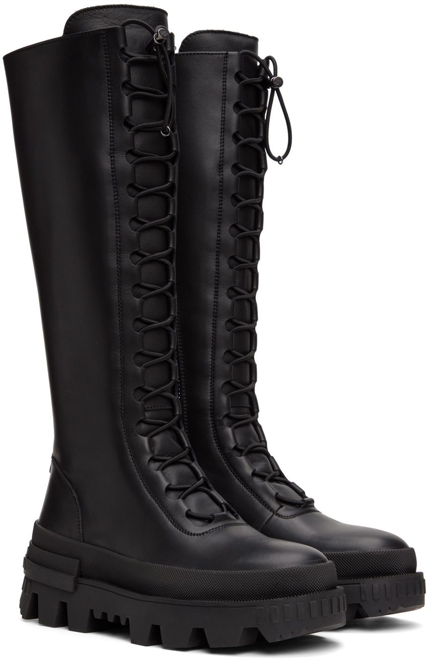ロングブーツ MONCLER BLACK BOOTS Moncler Black Vail Tall Boots Moncler