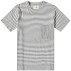 Folk Men's Stack Stripe T-Shirt in Grey Melange/White