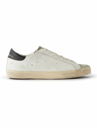 Golden Goose - Superstar Distressed Leather and Suede Sneakers - White