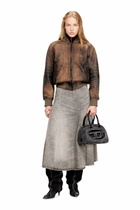 Diesel Bomber jacket in distressed leather - Leather jackets Womens in Brown
