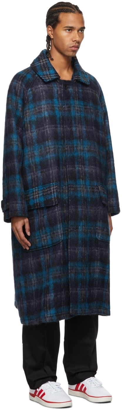 Nicholas Daley Navy Lochcarron Big Mac Coat Nicholas Daley