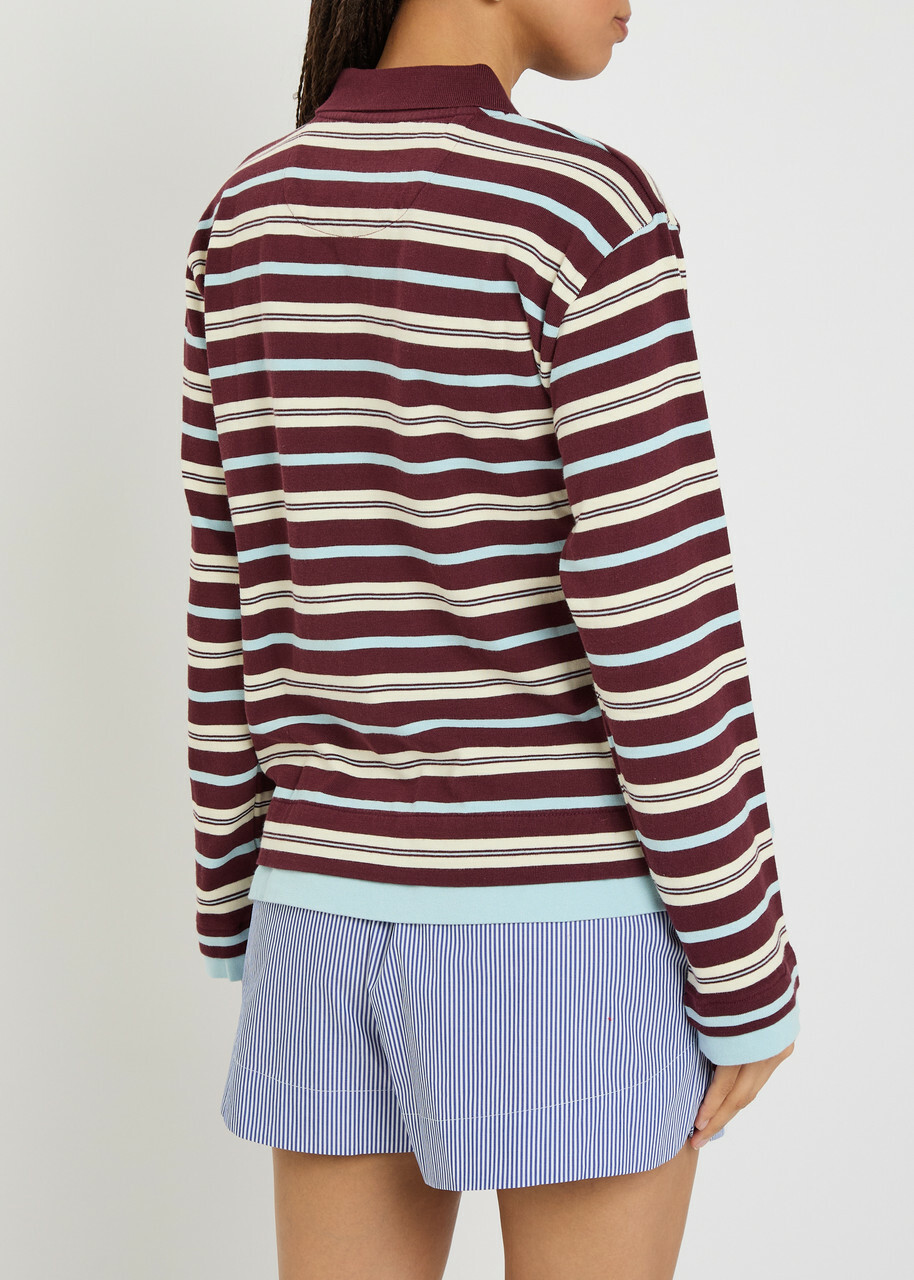 Damson Madder Noah Layered Striped Cotton Rugby top Multicoloured