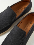 Loro Piana - Summer Walk Suede-Trimmed Storm System® Cashmere Loafers - Black
