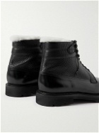 John Lobb - Alder Shearling-Lined Leather Boots - Black