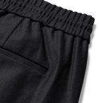 Club Monaco - Black Tapered Webbing-Trimmed Wool-Blend Drawstring Trousers - Black