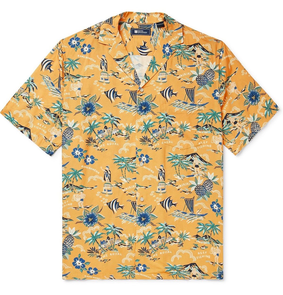 Reyn Spooner - Camp-Collar Printed Woven Shirt - Yellow Reyn Spooner