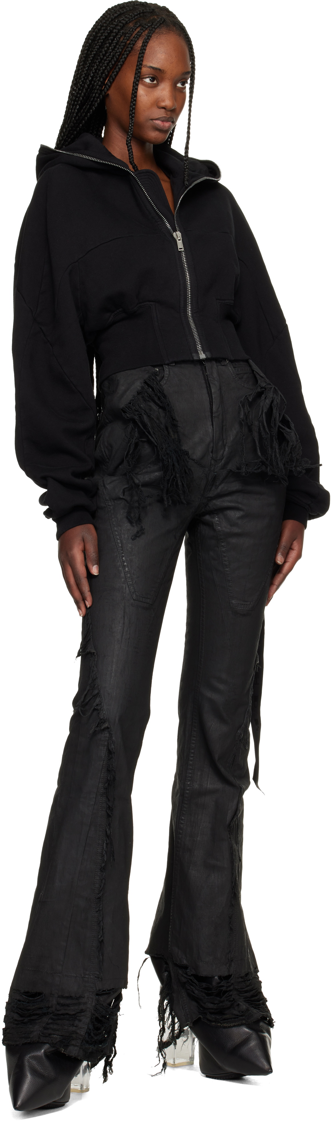 Rick Owens DRKSHDW Black Temple Collage Hoodie