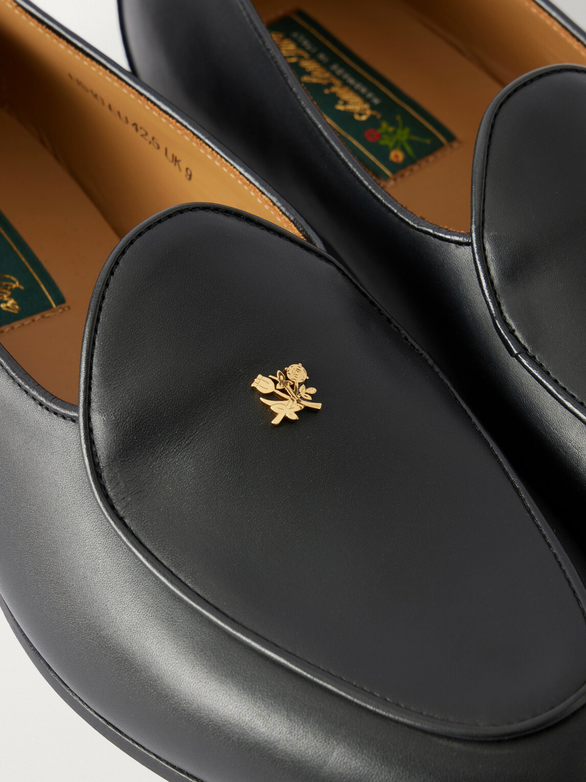 Aimé Leon Dore - Embellished Leather Loafers - Black