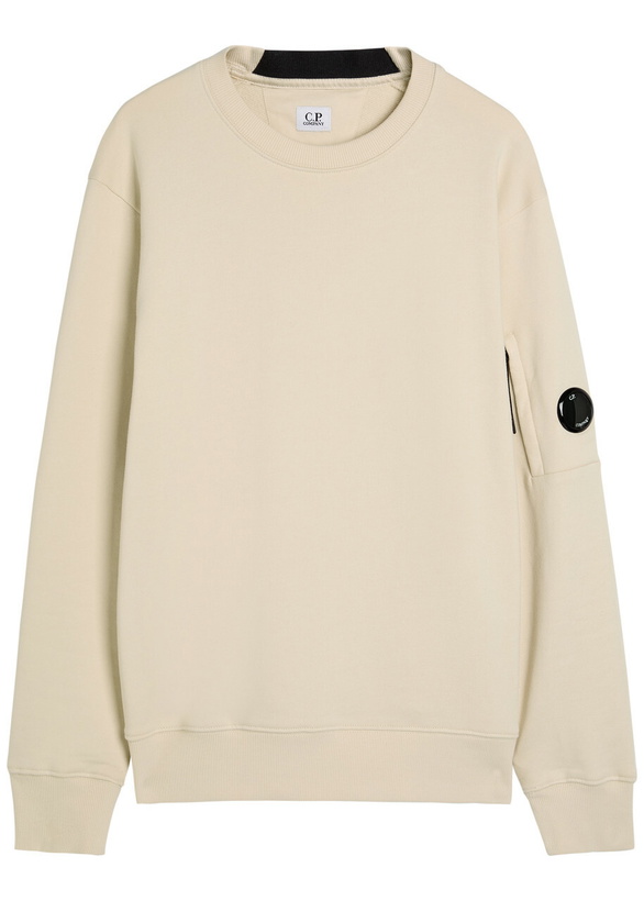 Photo: C.P. Company Logo Cotton Sweatshirt Beige