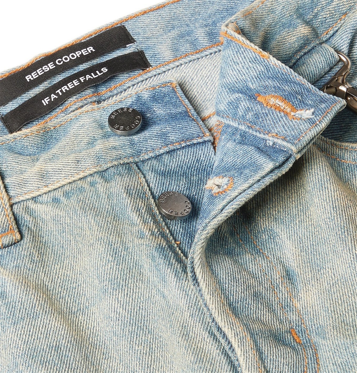 Reese Cooper® - Distressed Patchwork Denim Jeans - Blue Reese Cooper