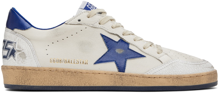Photo: Golden Goose Off-White & Blue Ball Star Sneakers
