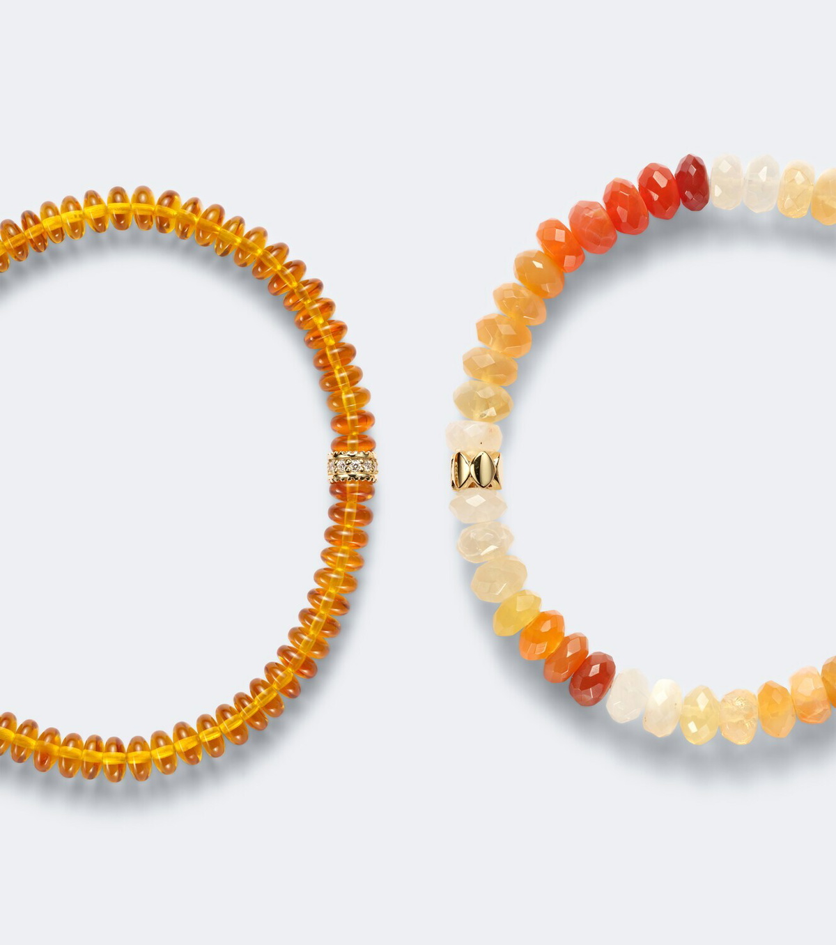 Sydney Evan 14kt gold beaded bracelet with gemstones