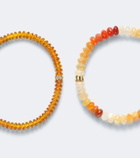 Sydney Evan 14kt gold beaded bracelet with gemstones