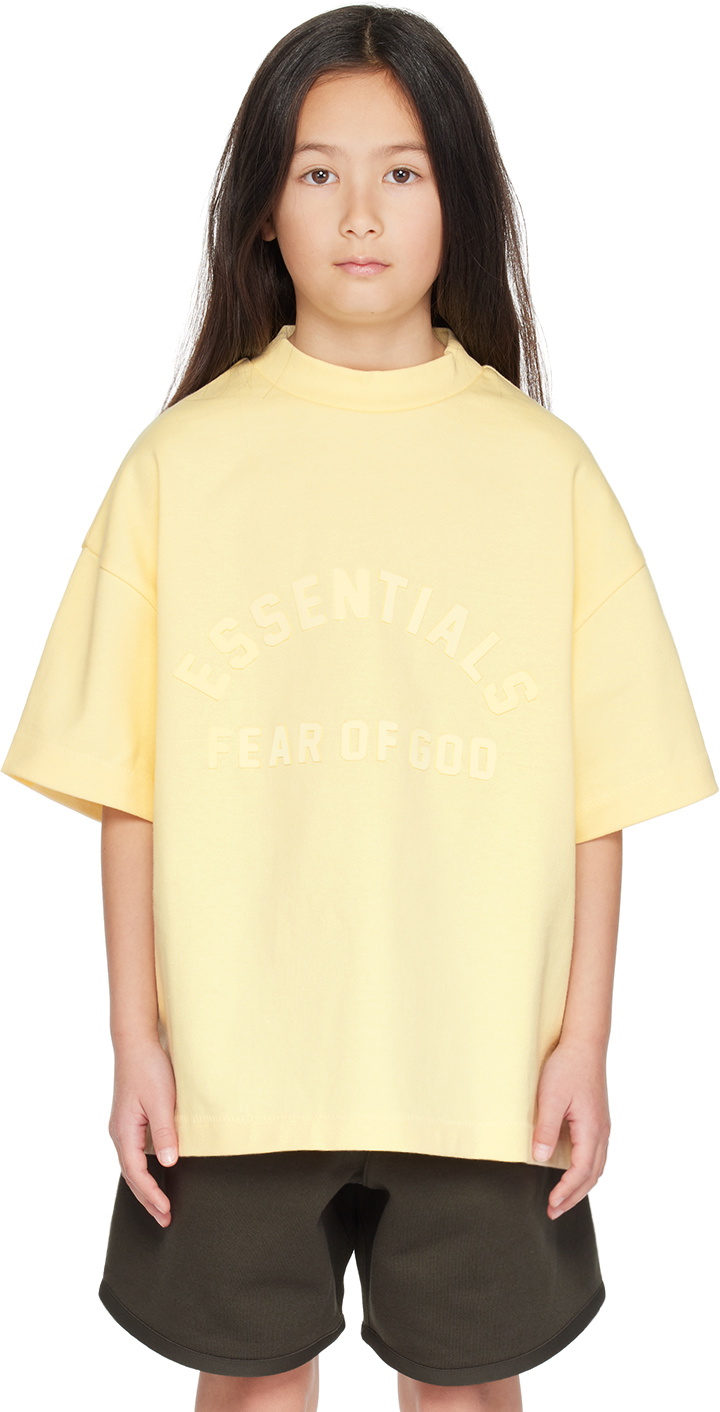 Fear of God ESSENTIALS Kids Yellow Crewneck T-Shirt Fear Of God Essentials