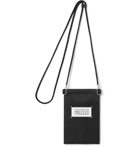 MAISON MARGIELA - Paint-Splattered Suede Pouch with Lanyard - Black