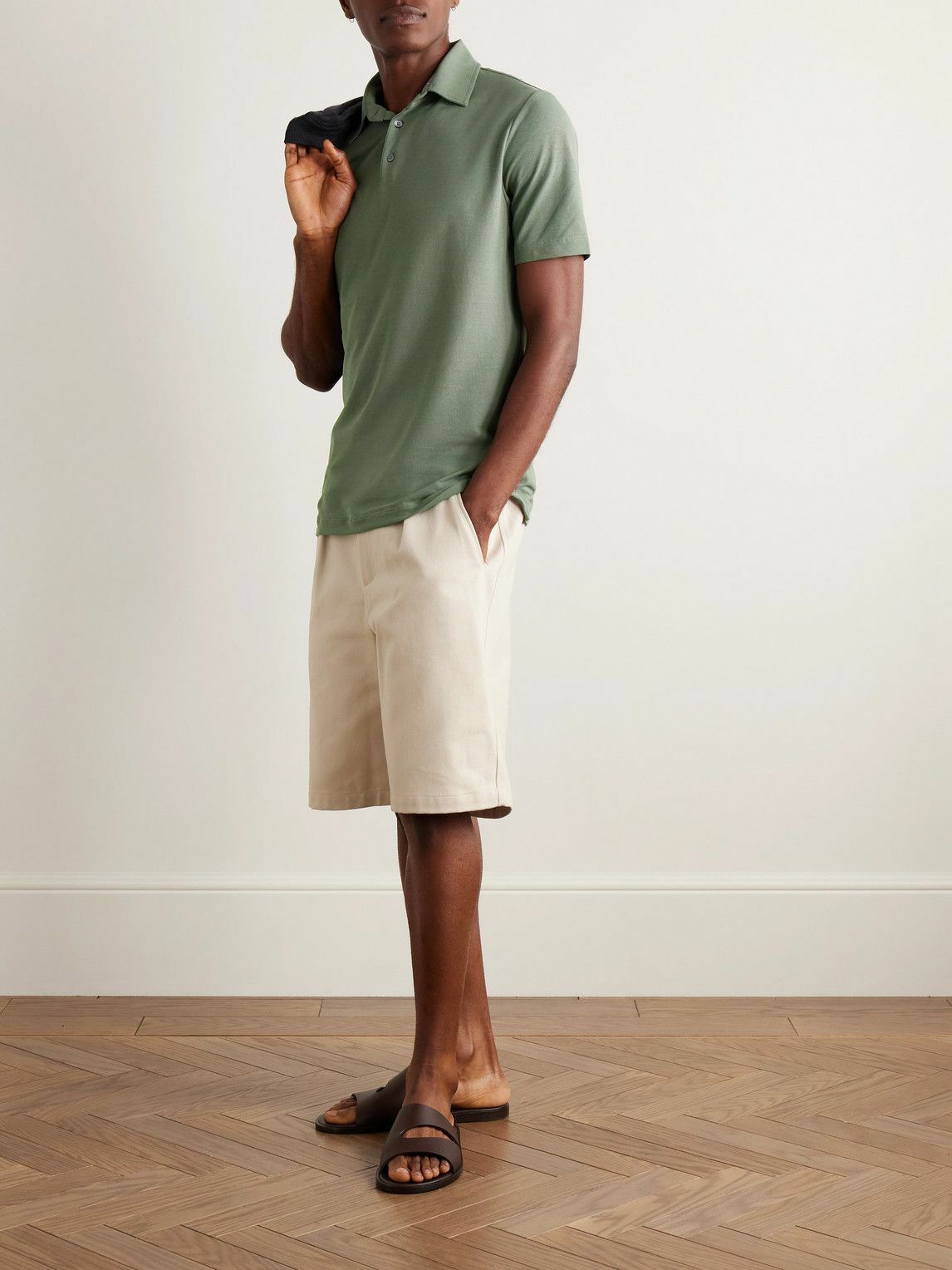 Incotex - Zanone Slim-Fit IceCotton Polo Shirt - Green