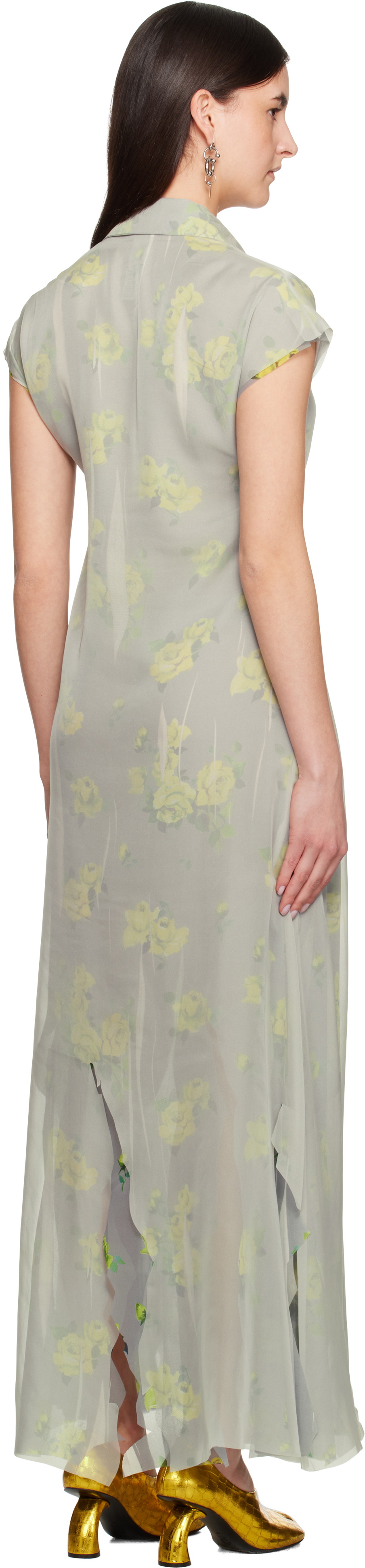 Acne Studios Gray Layered Maxi Dress