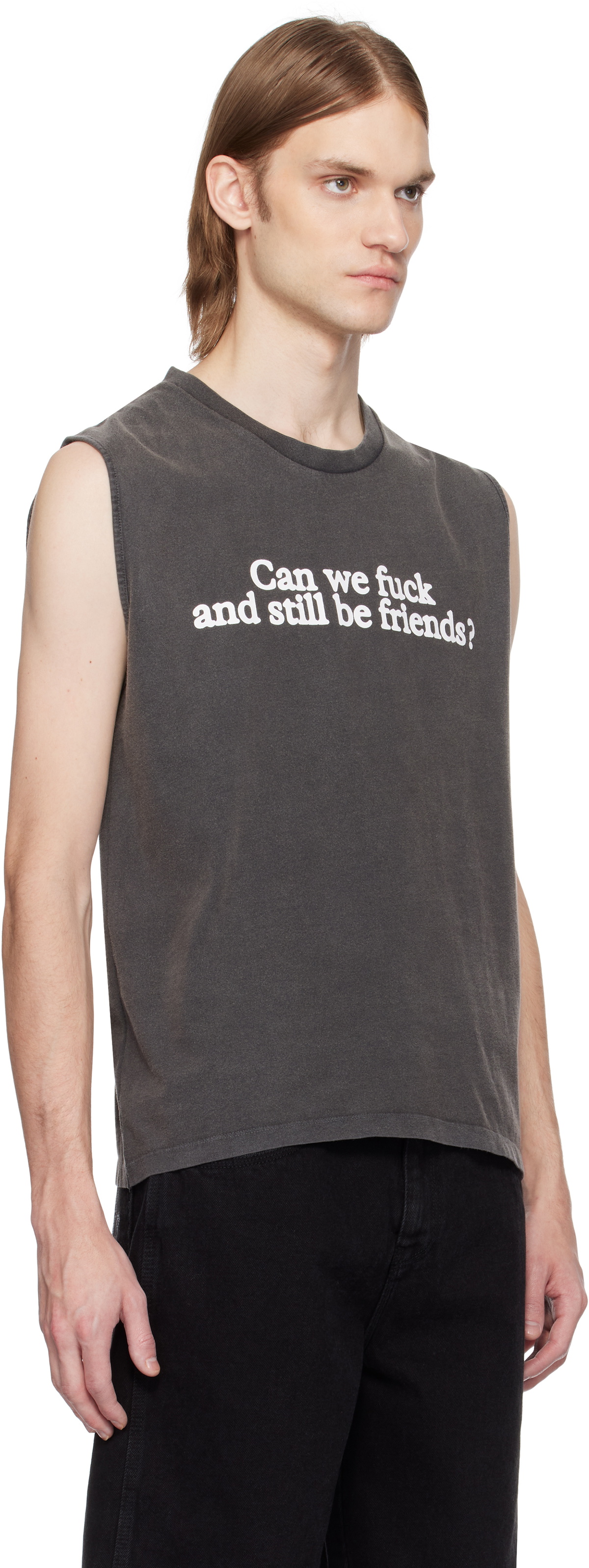 Carne Bollente SSENSE Exclusive Black Benefits With Friends Tank Top