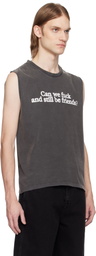 Carne Bollente SSENSE Exclusive Black Benefits With Friends Tank Top