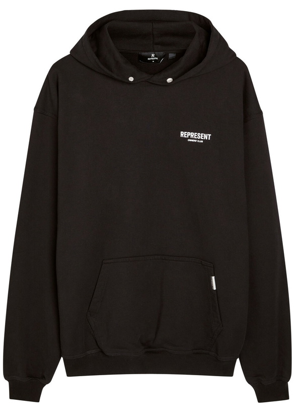 Photo: Represent Owners' Club Logo Hooded Cotton Sweatshirt Black