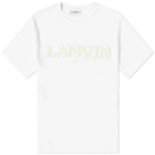 Lanvin Men's Curb Embroidered Logo T-Shirt in Optic White