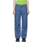 Chin Mens Blue Snow Wash Jeans
