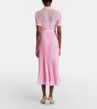 Self-Portrait Belted tie-neck georgette midi dress