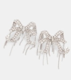 Self-Portrait Crystal-embellished silver-plated clip-on earrings